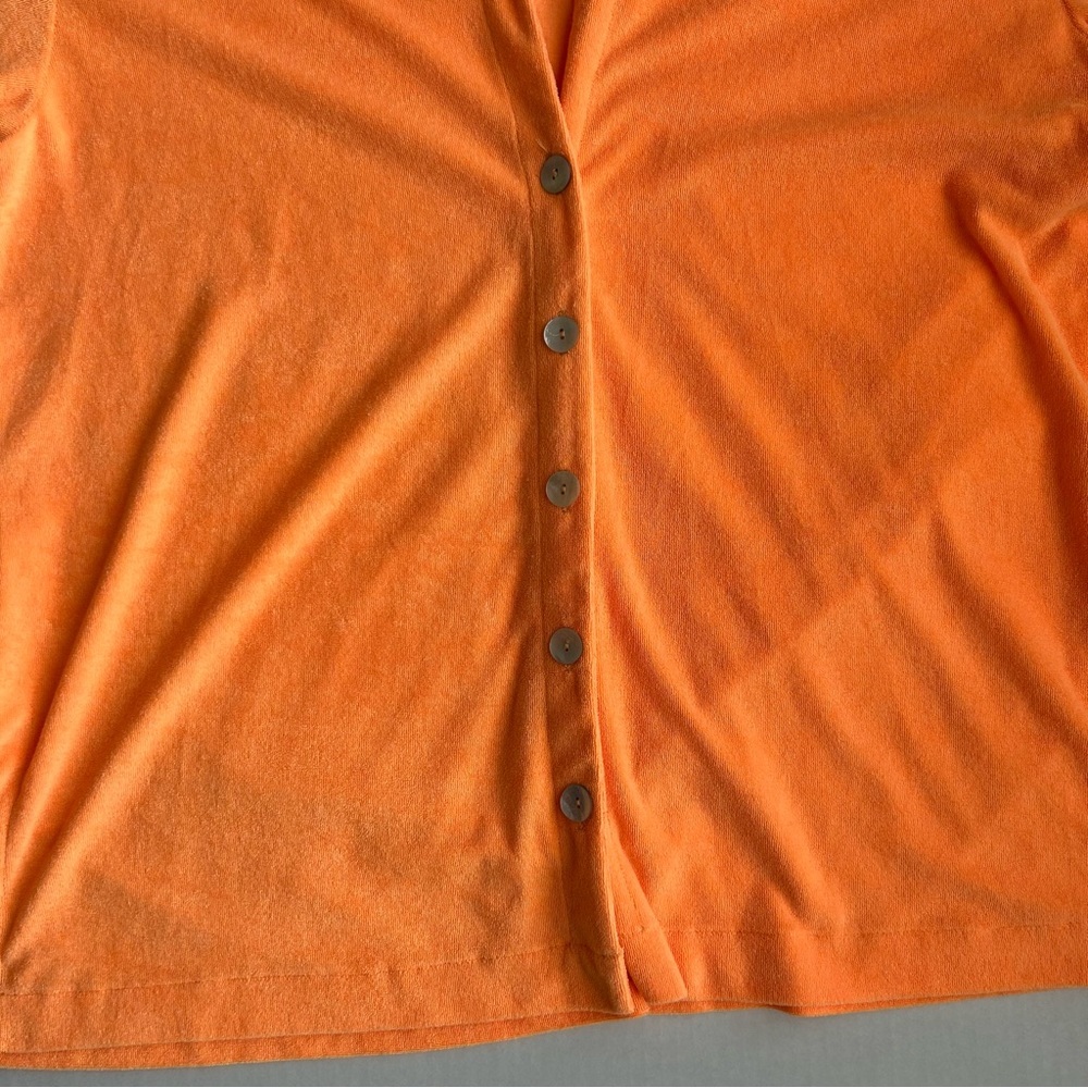 Show Me Your Mumu Women's Orange Terry Knit Parker Button Down Medium‎ - Picture 9 of 12